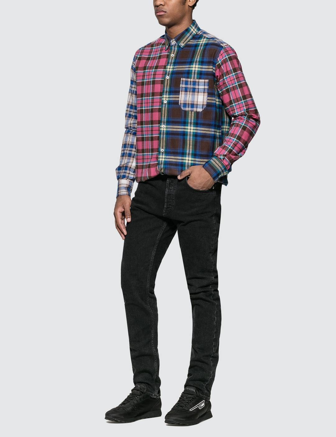 ELN Patchwork Check Overshirt - 4