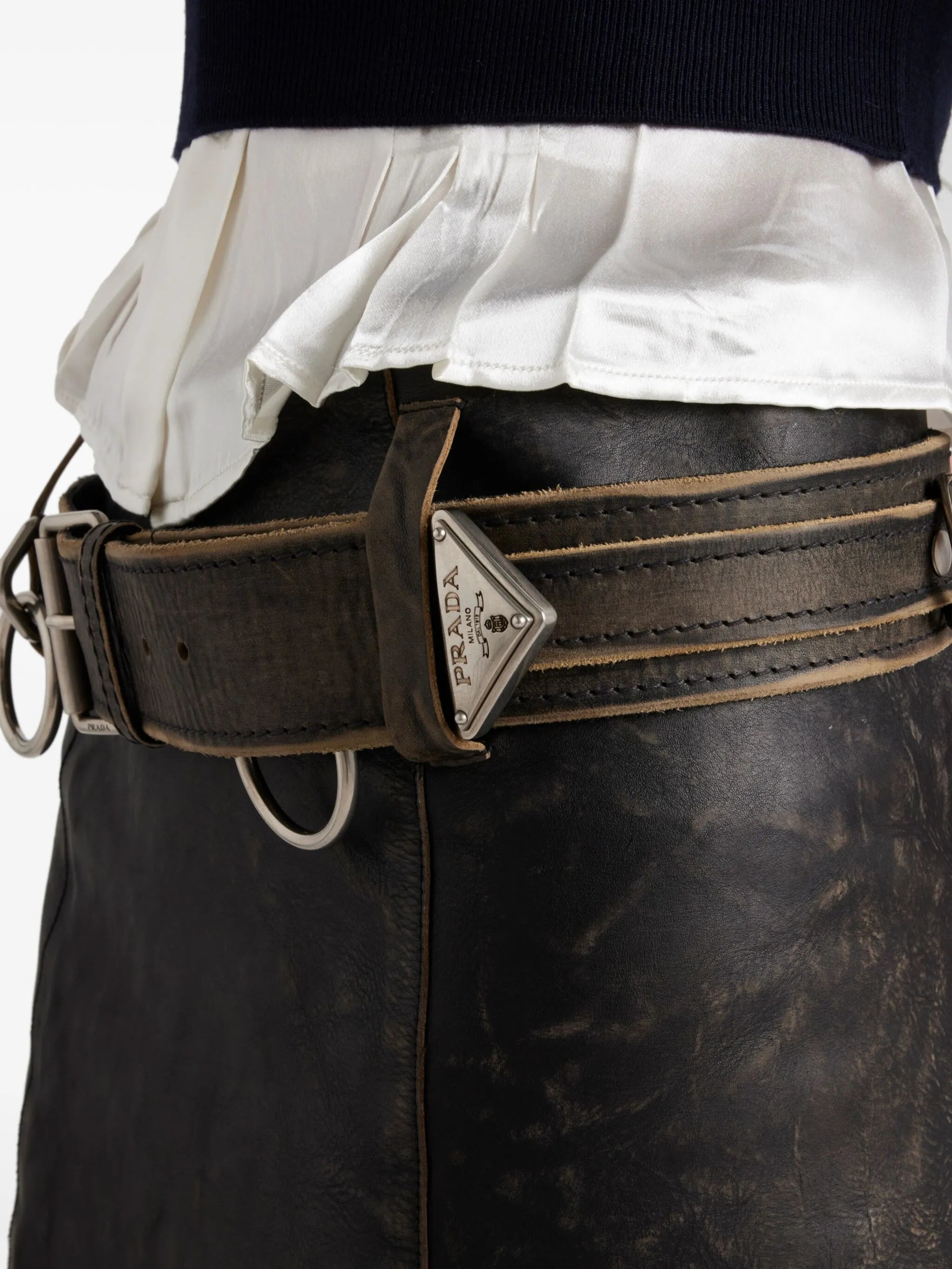 leather mini skirt - 4