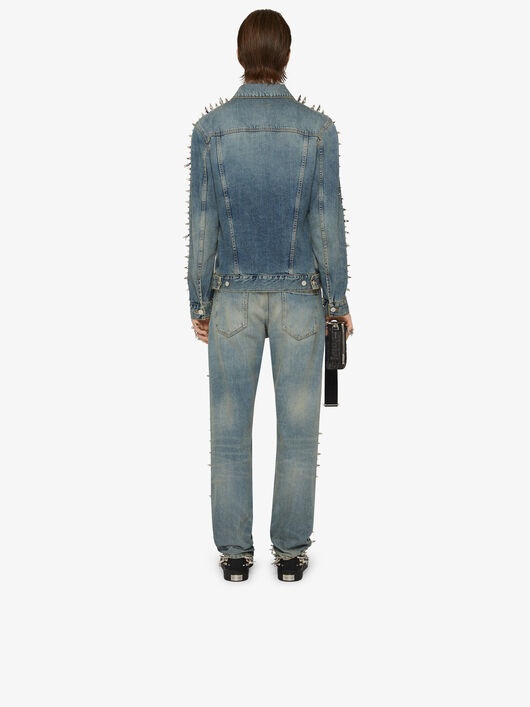 JEANS IN VINTAGE DENIM WITH STUDS - 4
