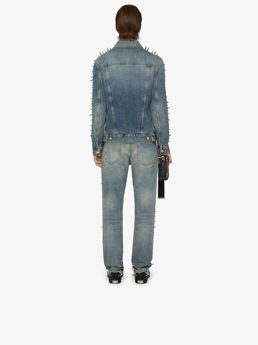 JEANS IN VINTAGE DENIM WITH STUDS - 3