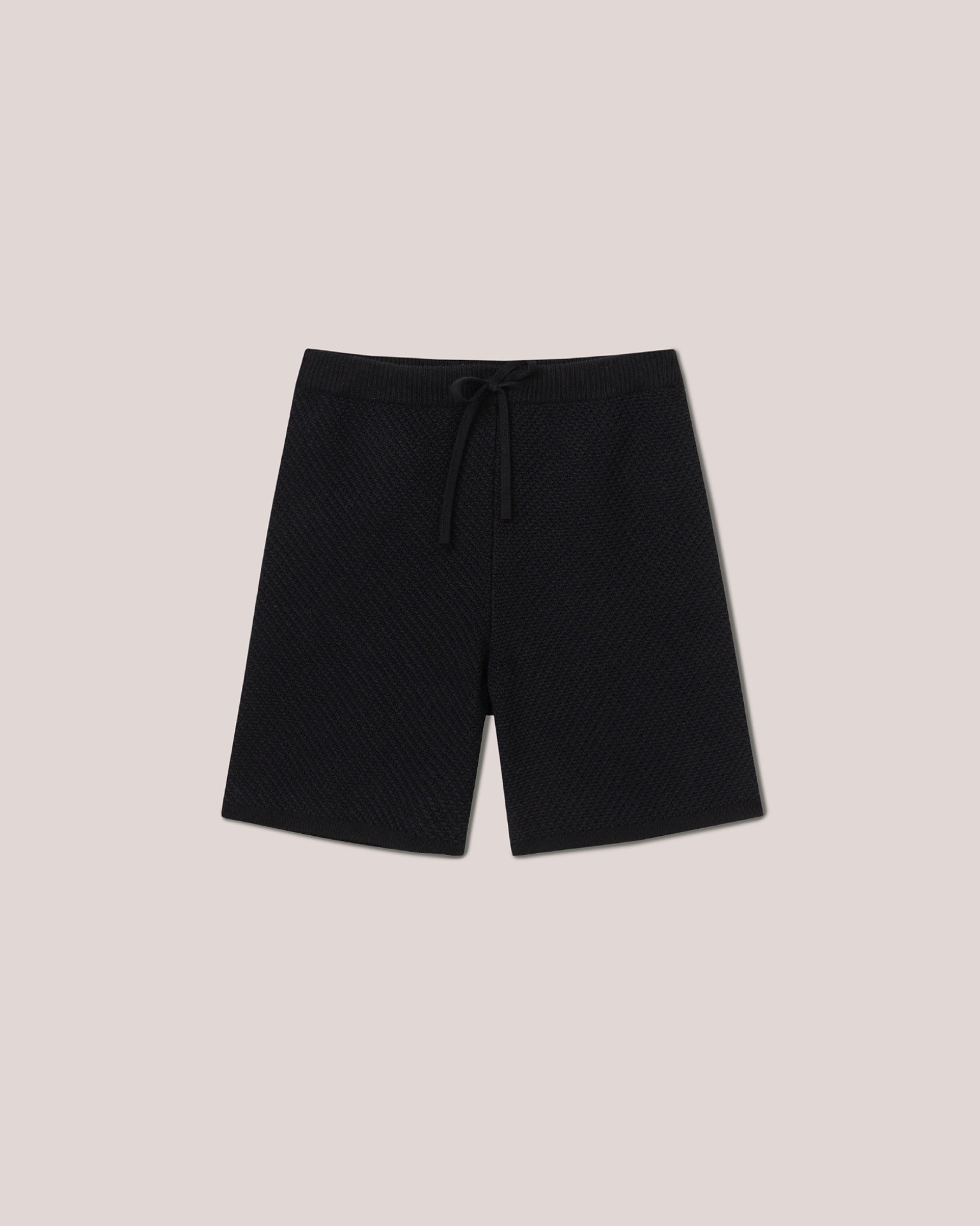 ELAN - Cotton-tweed textured shorts - Black - 1