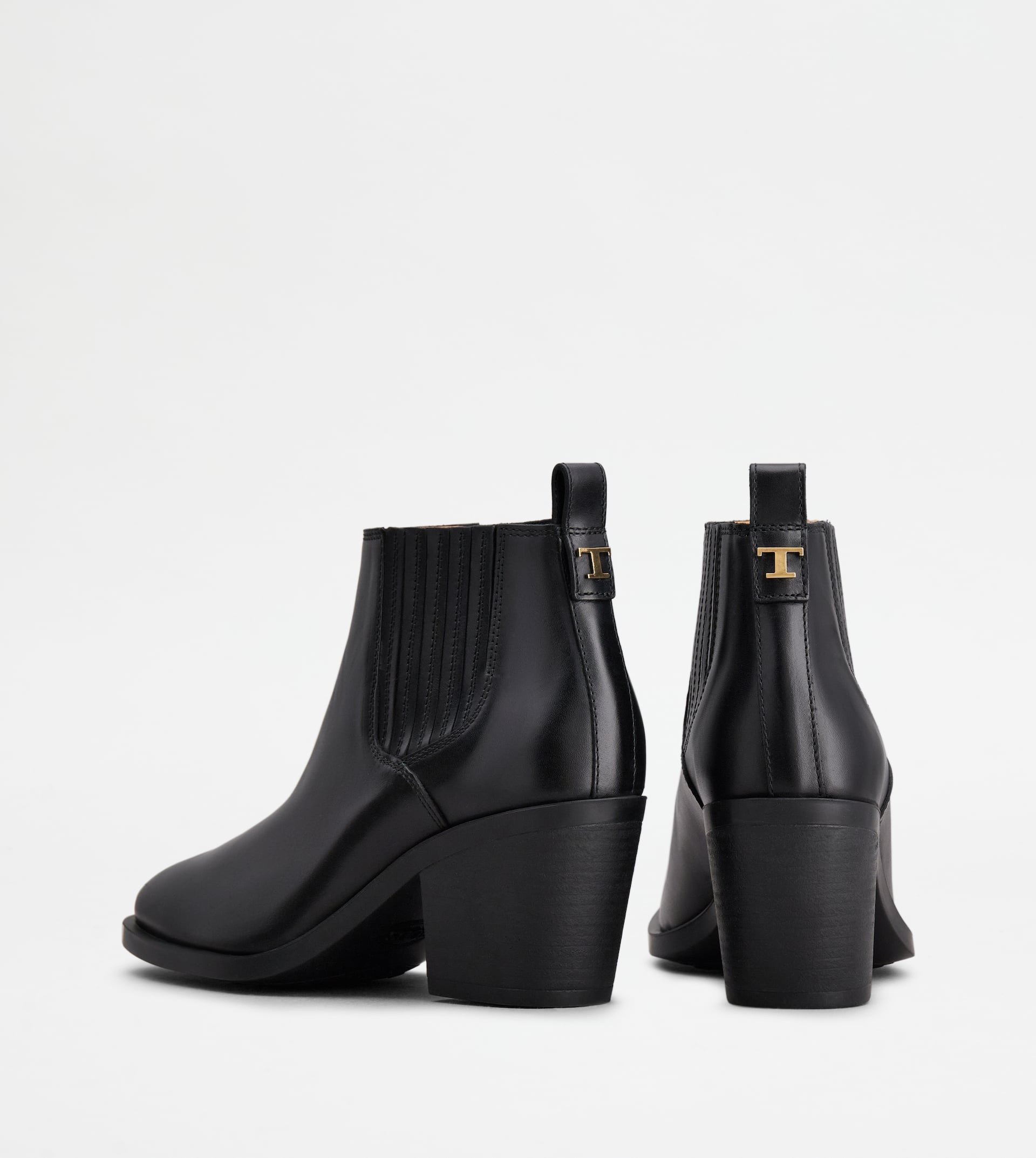ANKLE BOOTS IN LEATHER - BLACK - 2