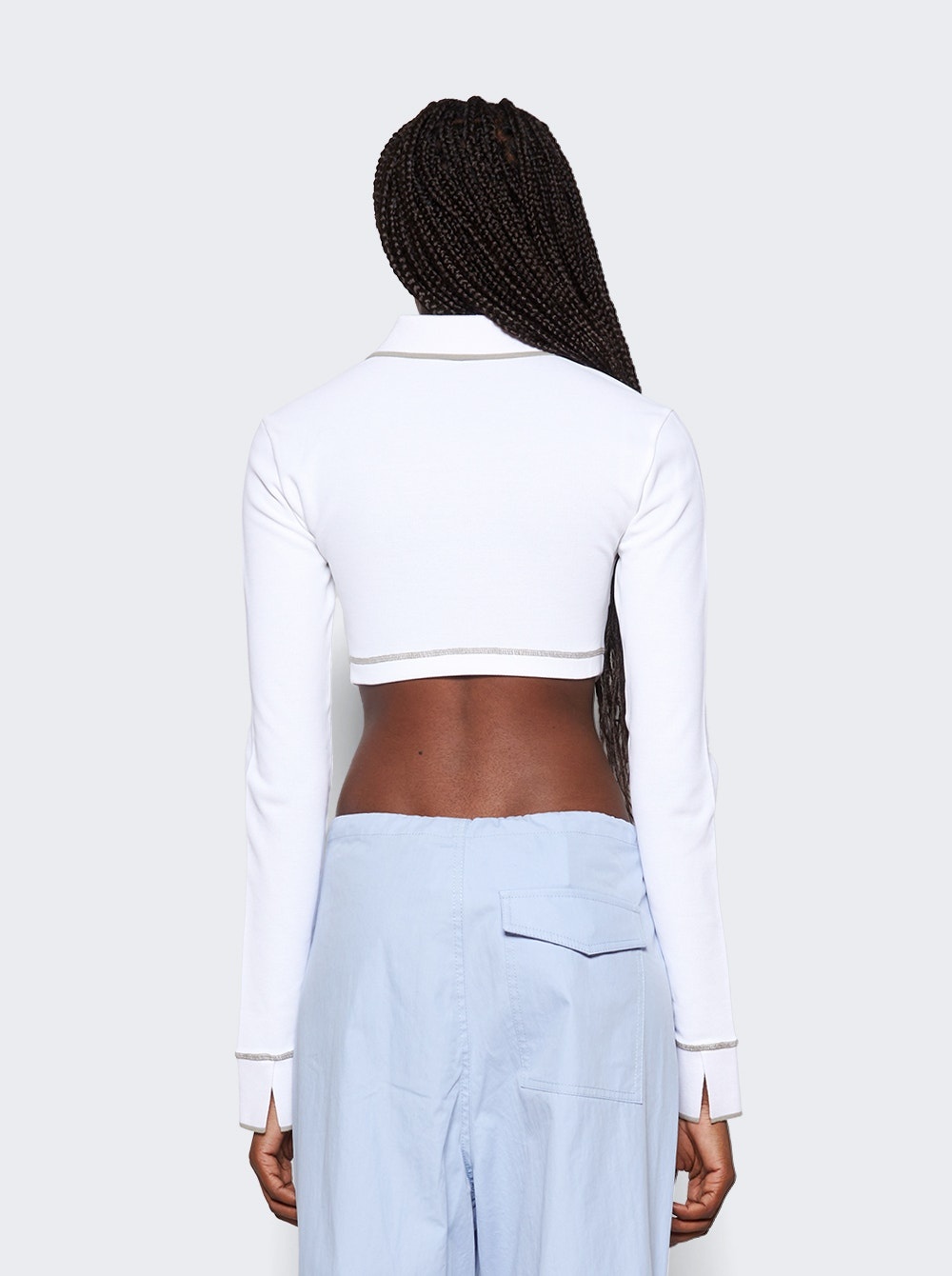 Shrunken Snap Polo Top Ivory - 5