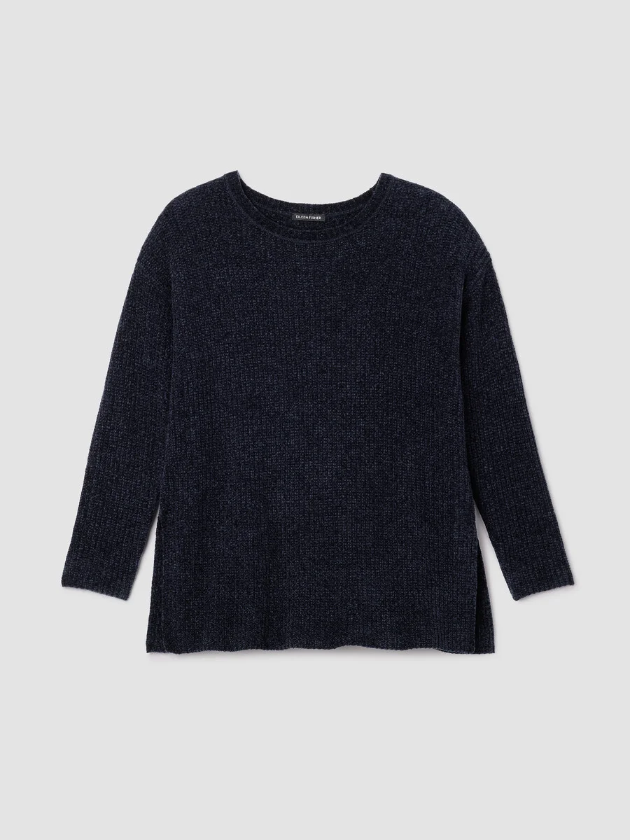 Chenille Blend Jewel Neck Top - 1