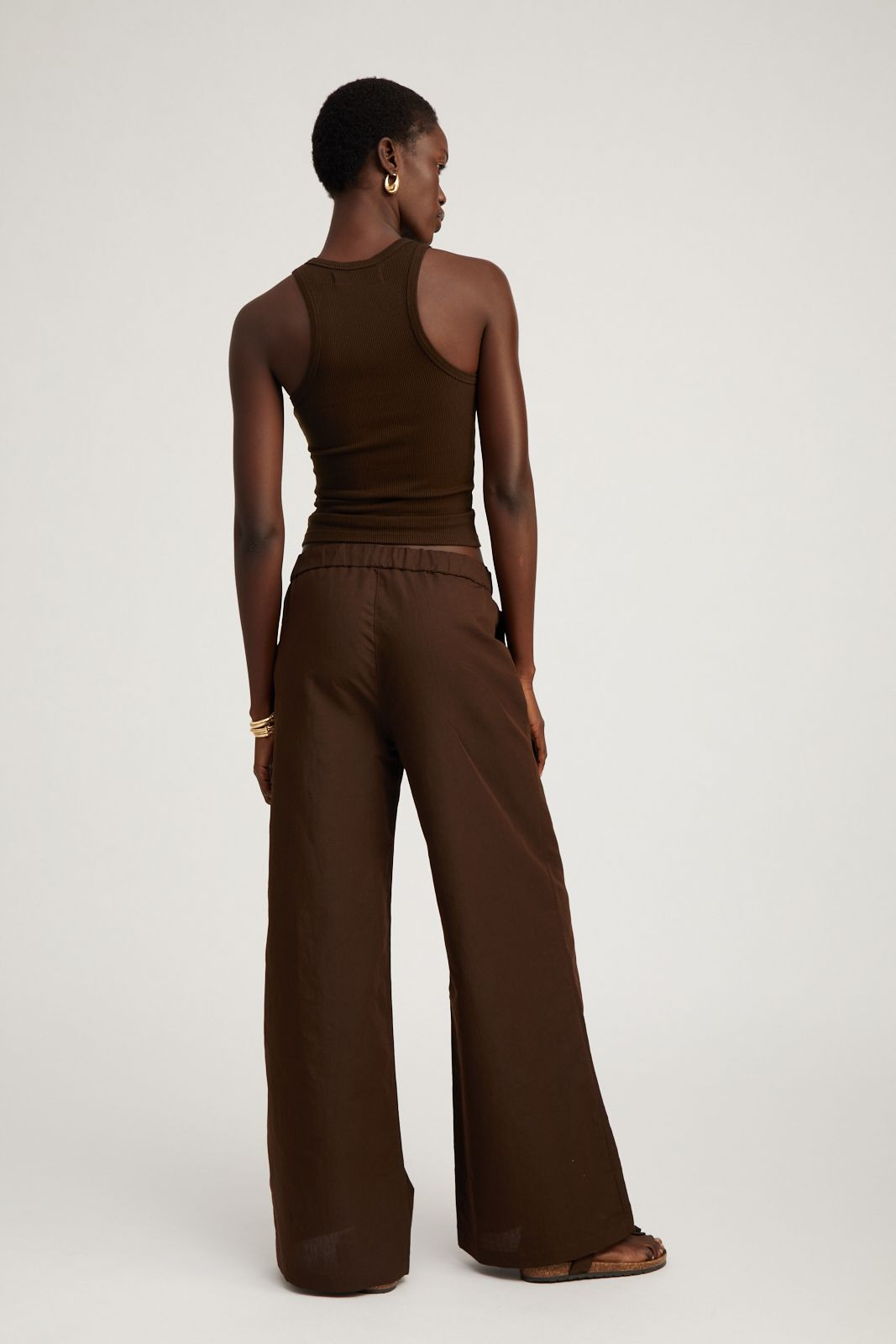 AMERICANO LINEN WIDE LEG PINTUCK TROUSERS - 5
