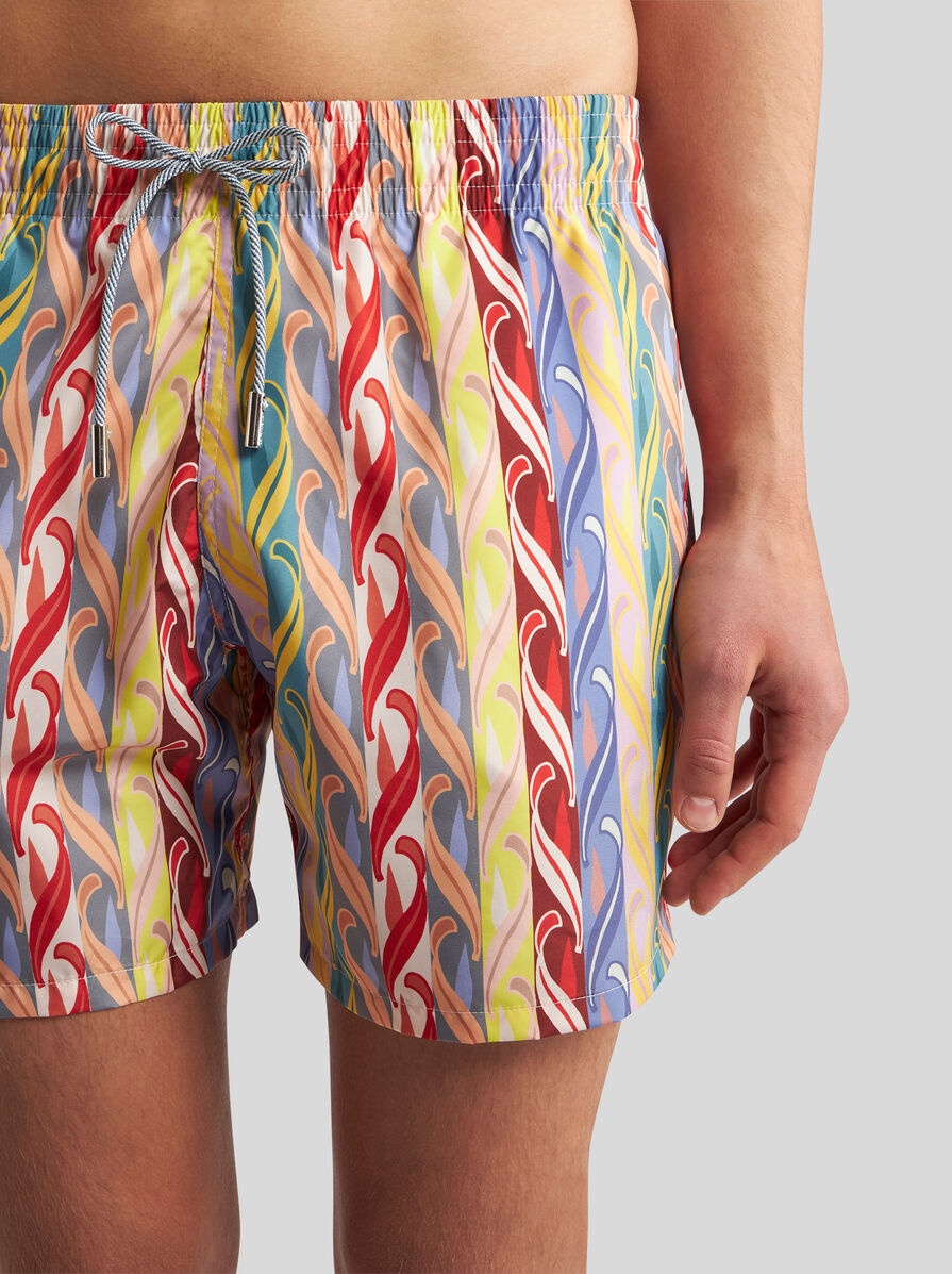 SWIM SHORTS WITH MULTICOLOURED STRIPES - 3