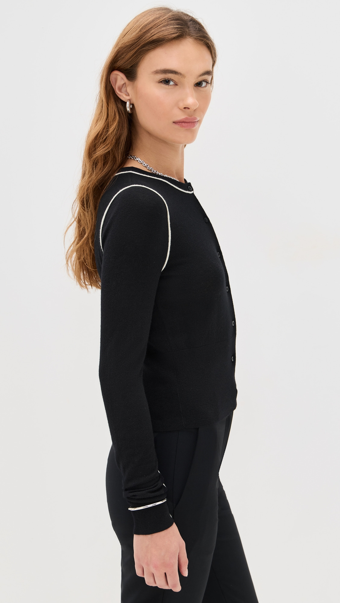 Wool Fine Line Cardigan - 3