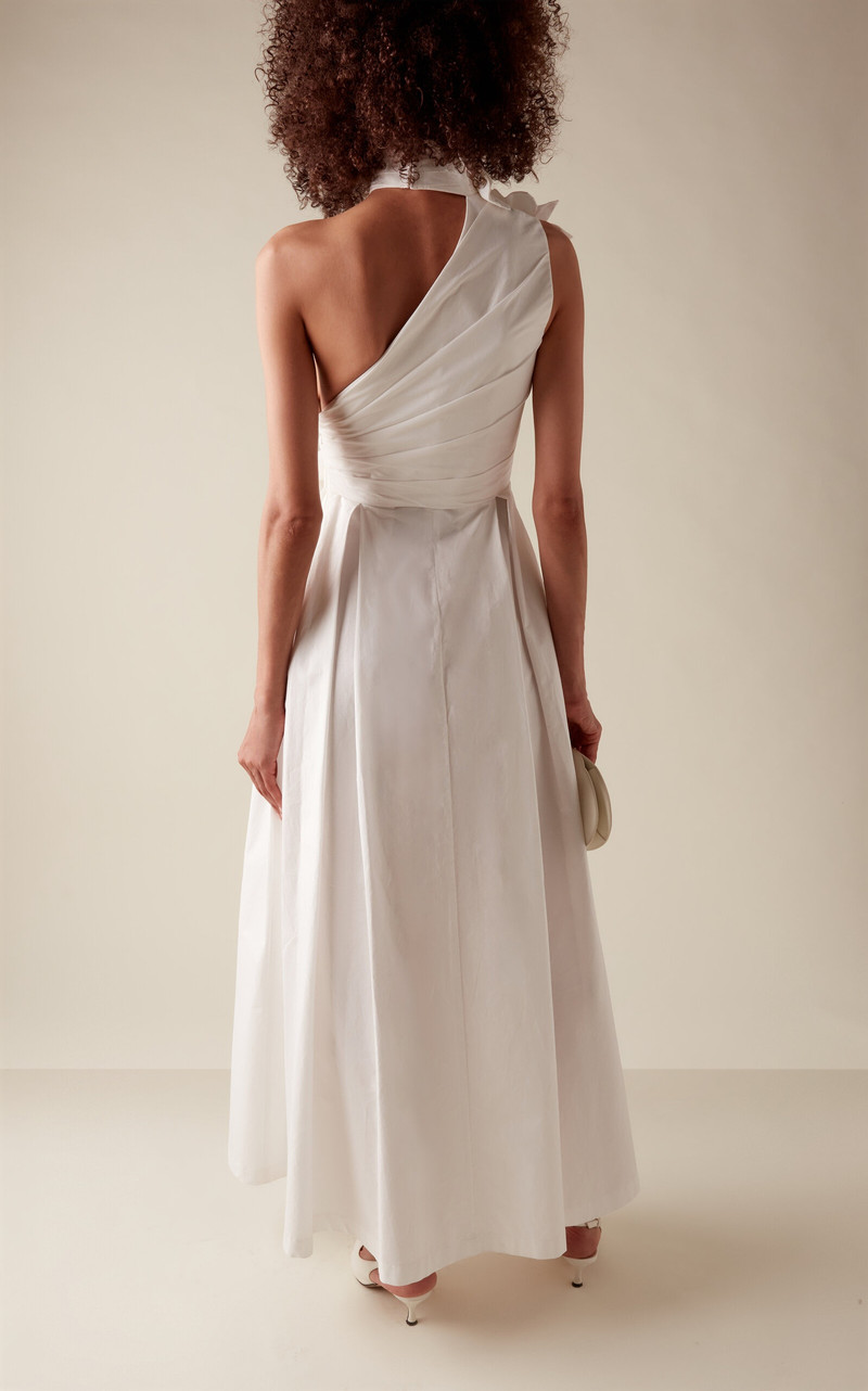 Floral-Appliquéd Cotton Poplin Maxi Dress off-white 4