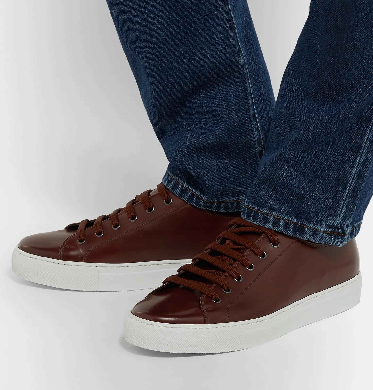 Sotto Burnished-Leather Sneakers - 5