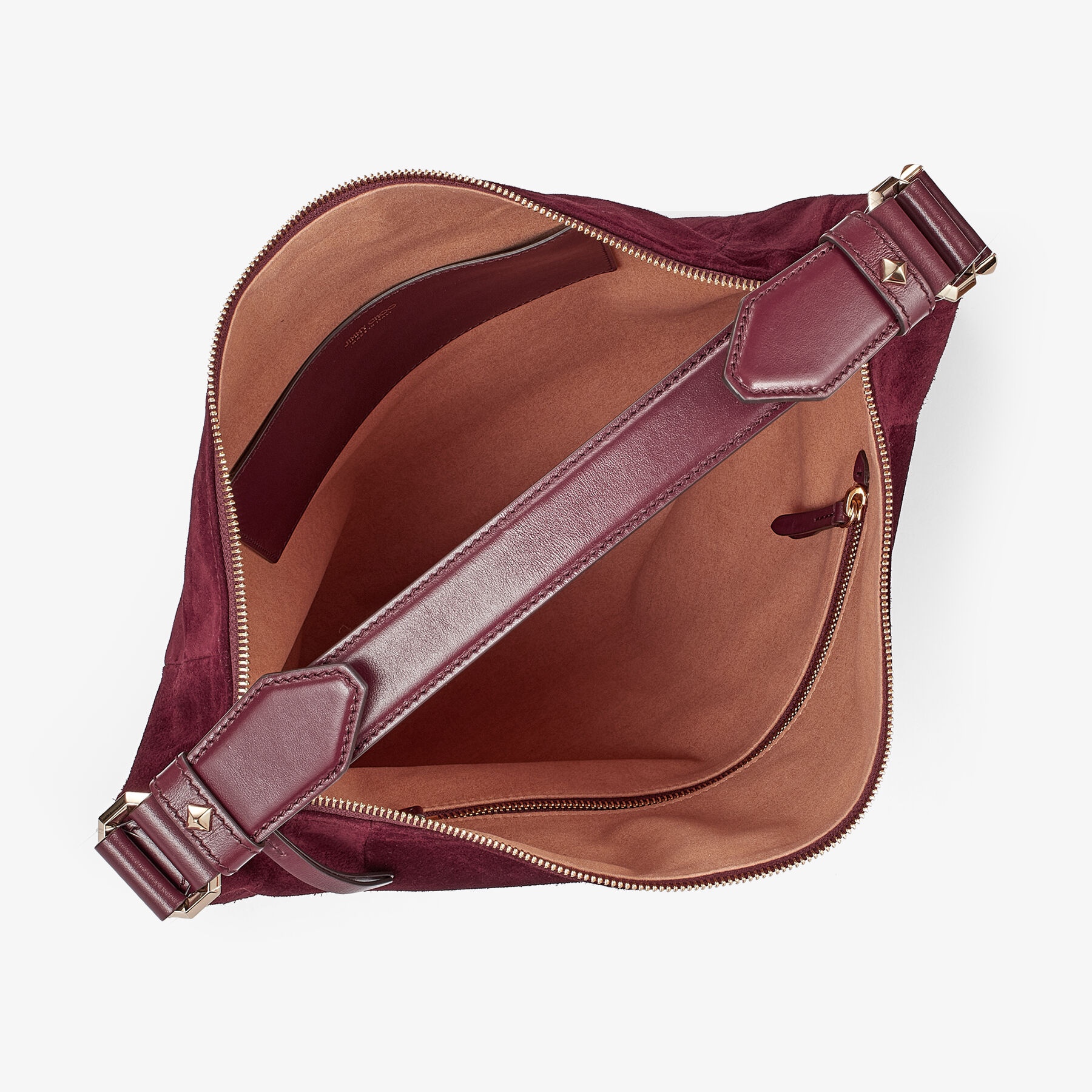 Ana Hobo/s
Burgundy Suede and Smooth Calf Leather Hobo Handbag - 3