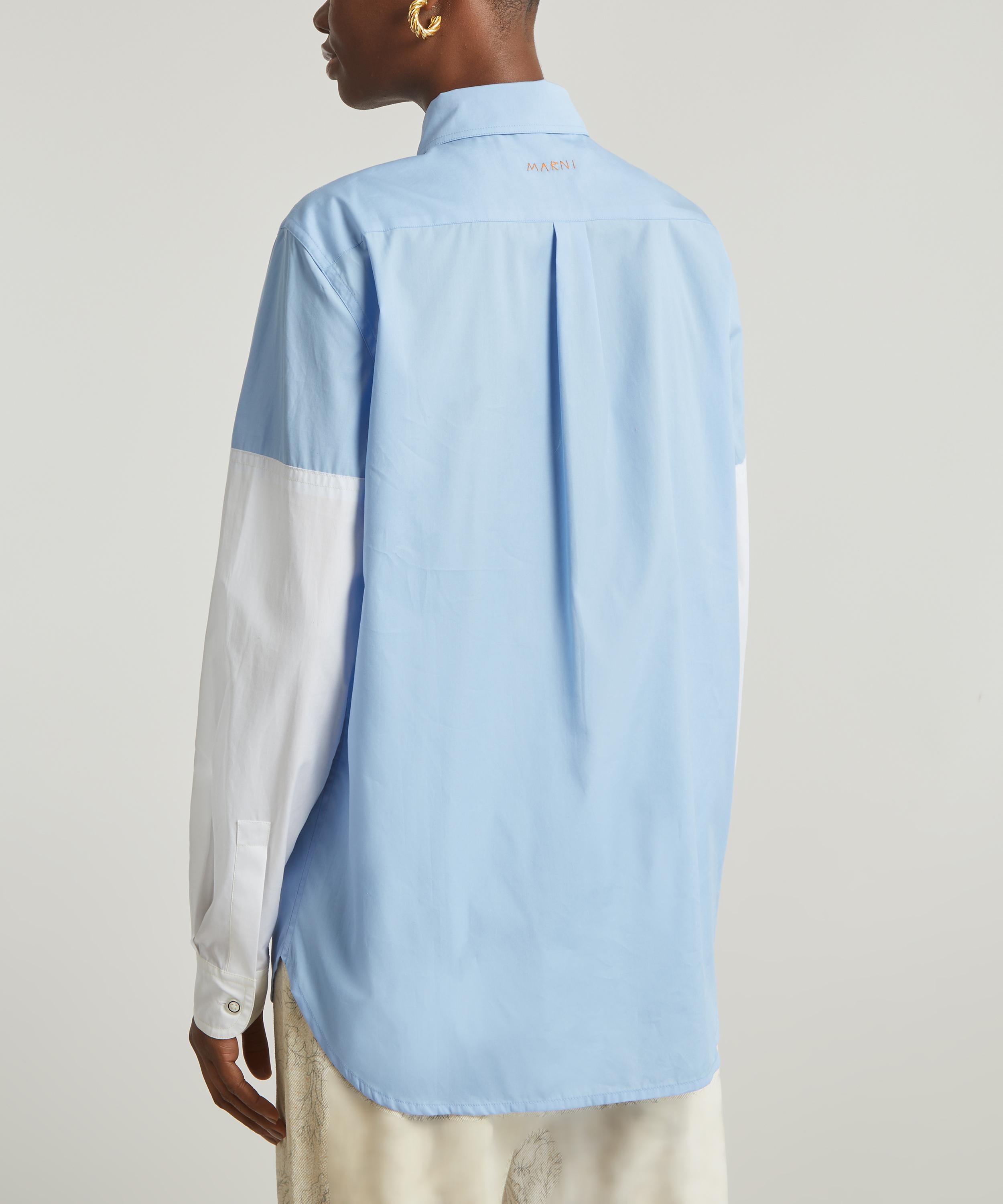 Blue Contrast Sleeve Shirt - 4