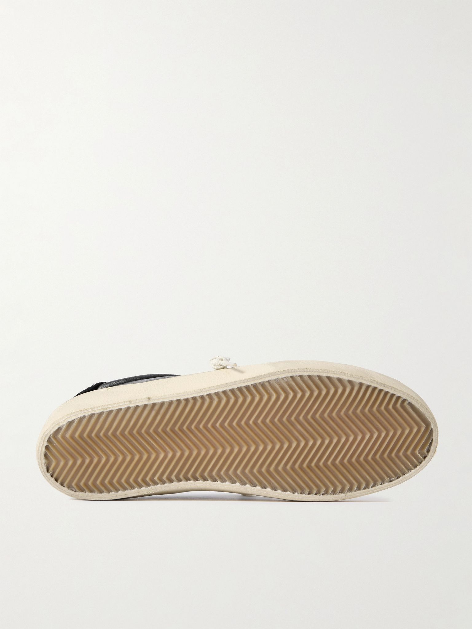 Soul-Star Suede-Trimmed Distressed Leather Sneakers Black - 3