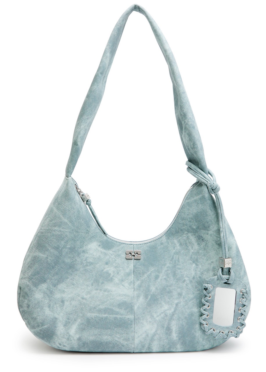Ganni Medium Bleached Faux Leather Hobo bag - 1