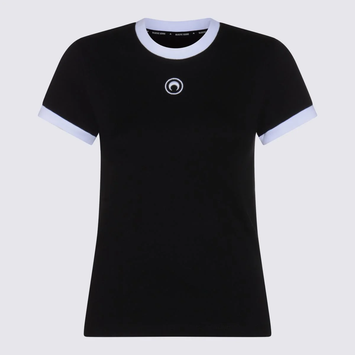 Marine Serre Black Cotton T-Shirt - 1