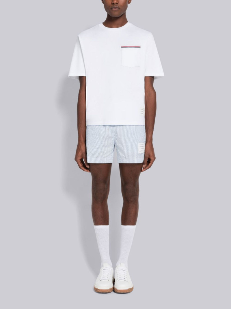 seersucker logo-patch swim shorts 4