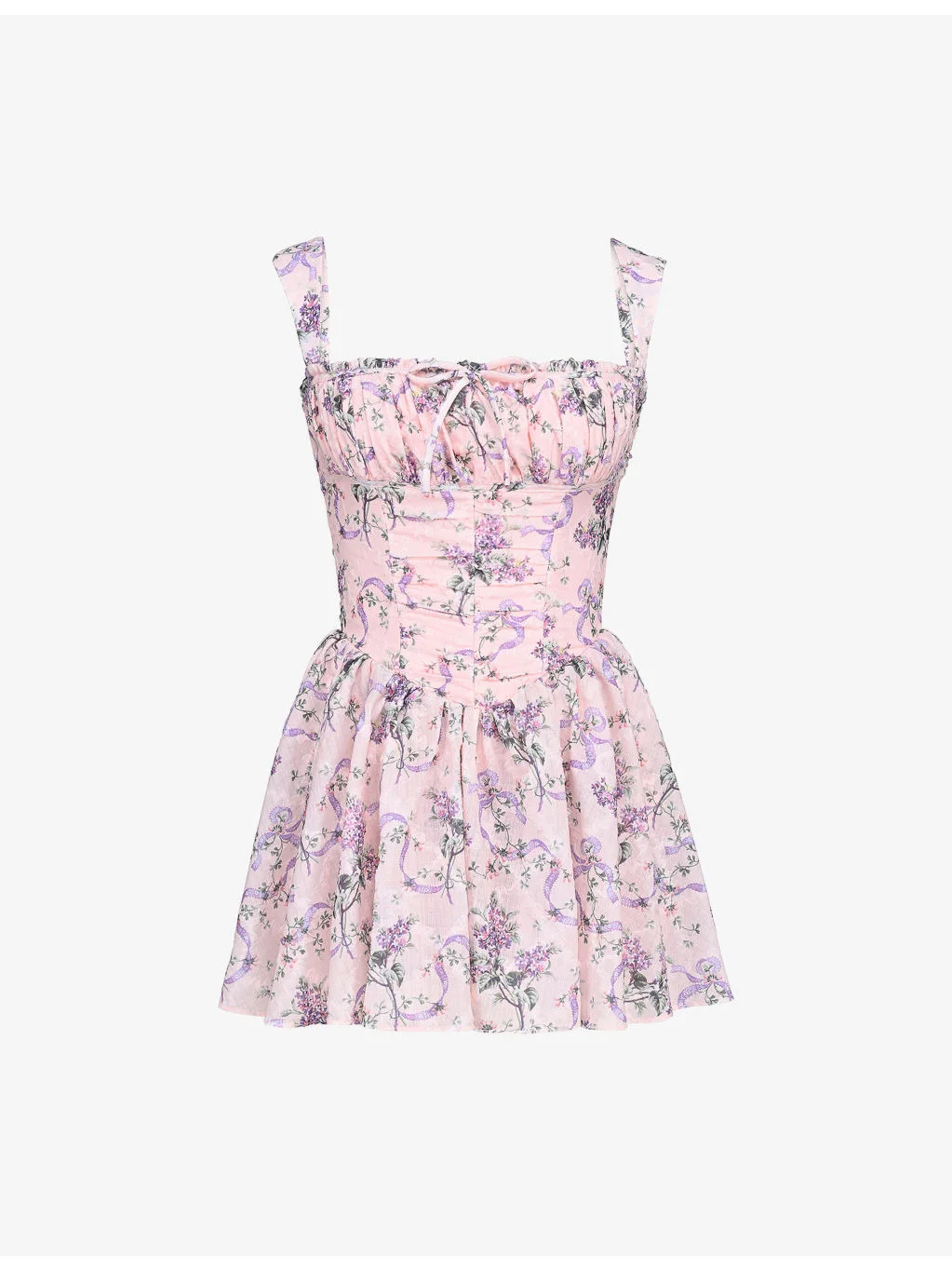 Ophelia Floral-Print Chiffon Mini Dress - 1