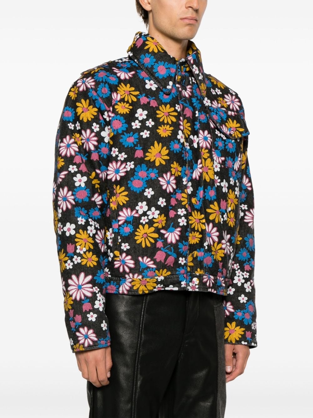 floral-print cotton jacket - 3