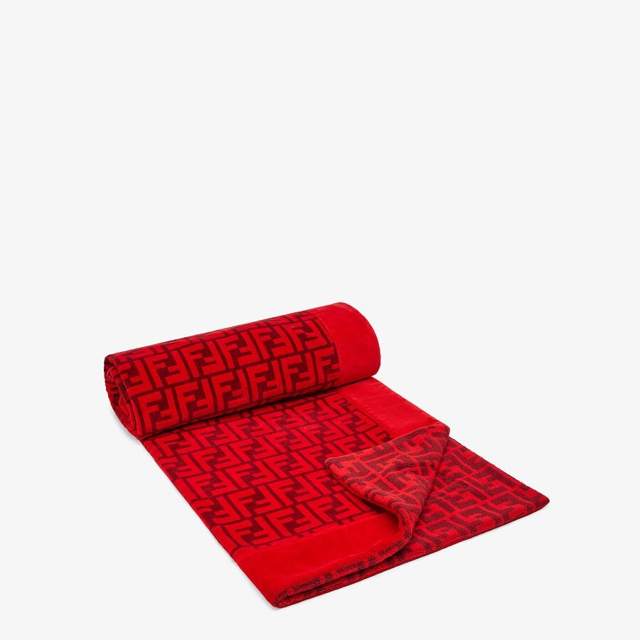 Red cotton beach towel - 2