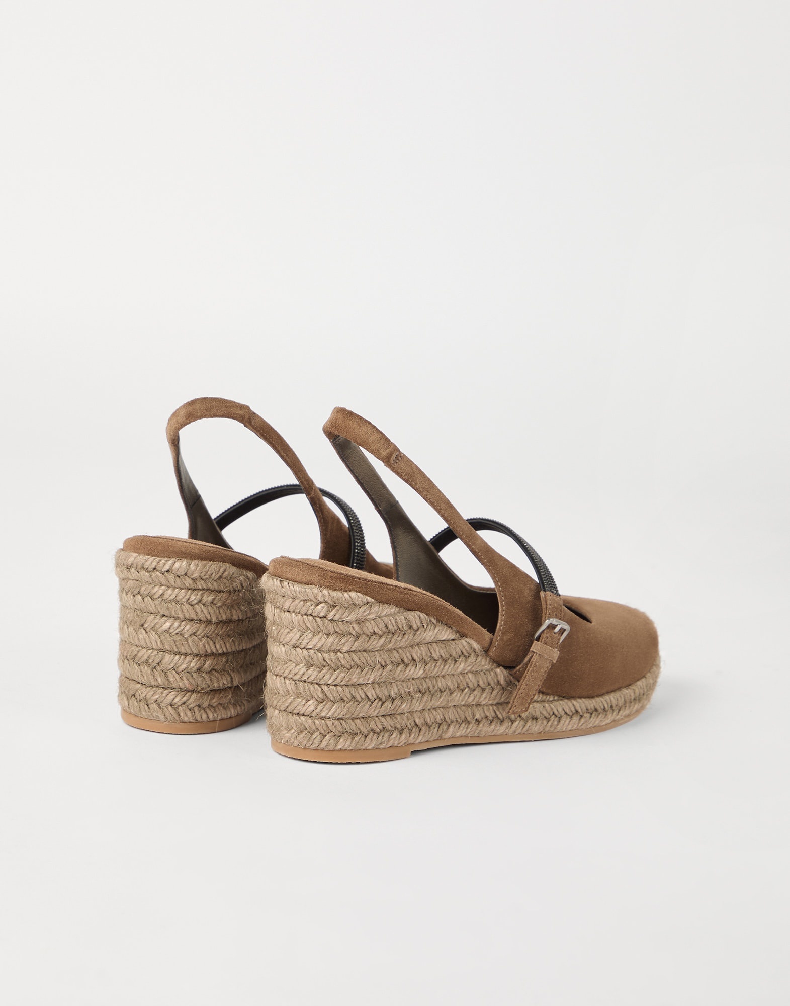 Suede espadrille wedges with precious strap - 2