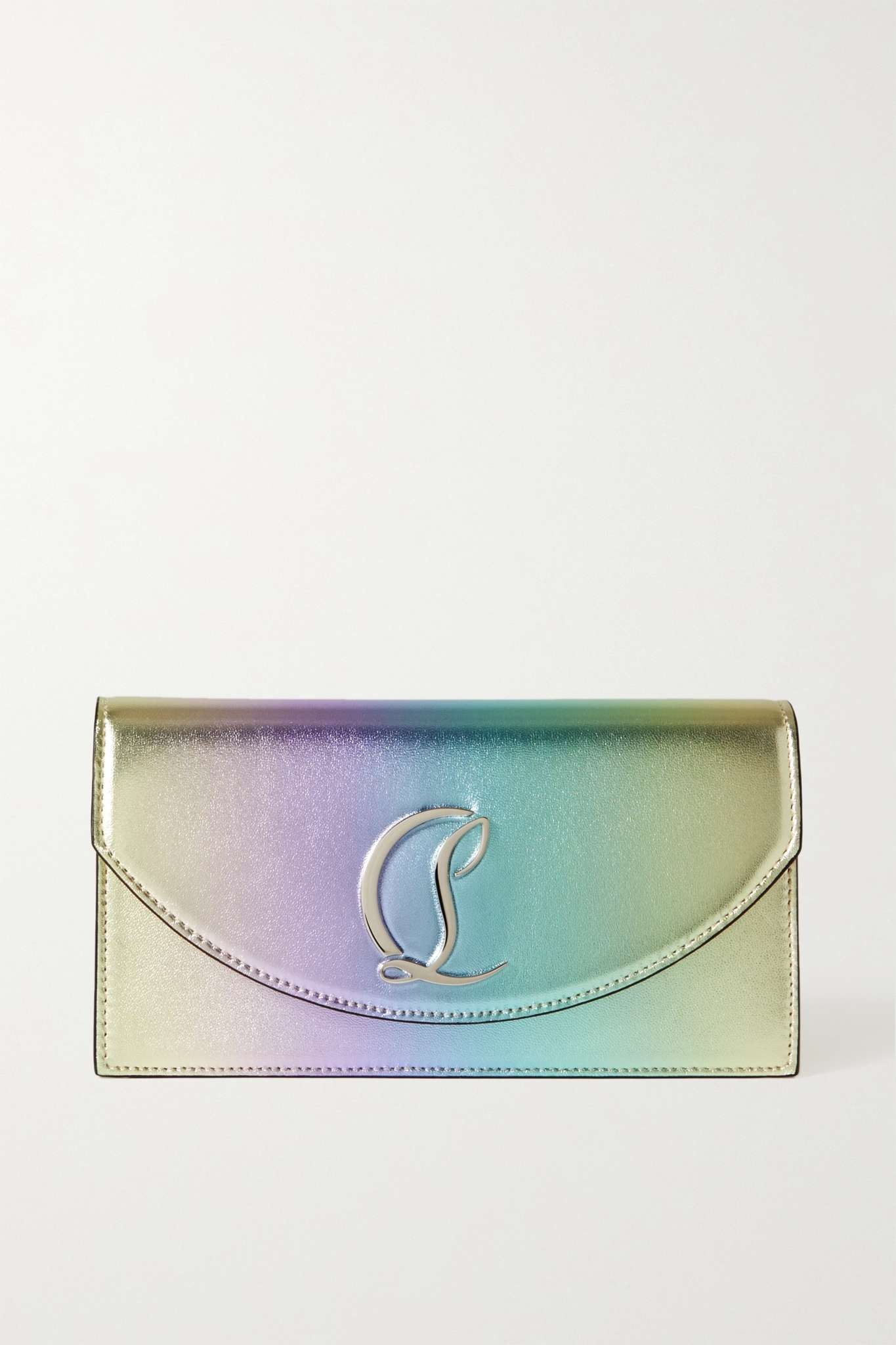 Loubi54 iridescent leather clutch - 1