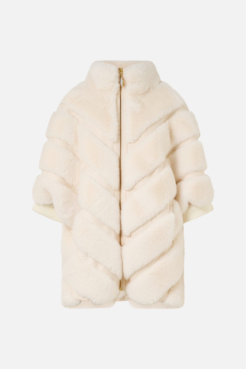 FAUX FUR SHORT SLEEVE SLOUCH JACKET - 1