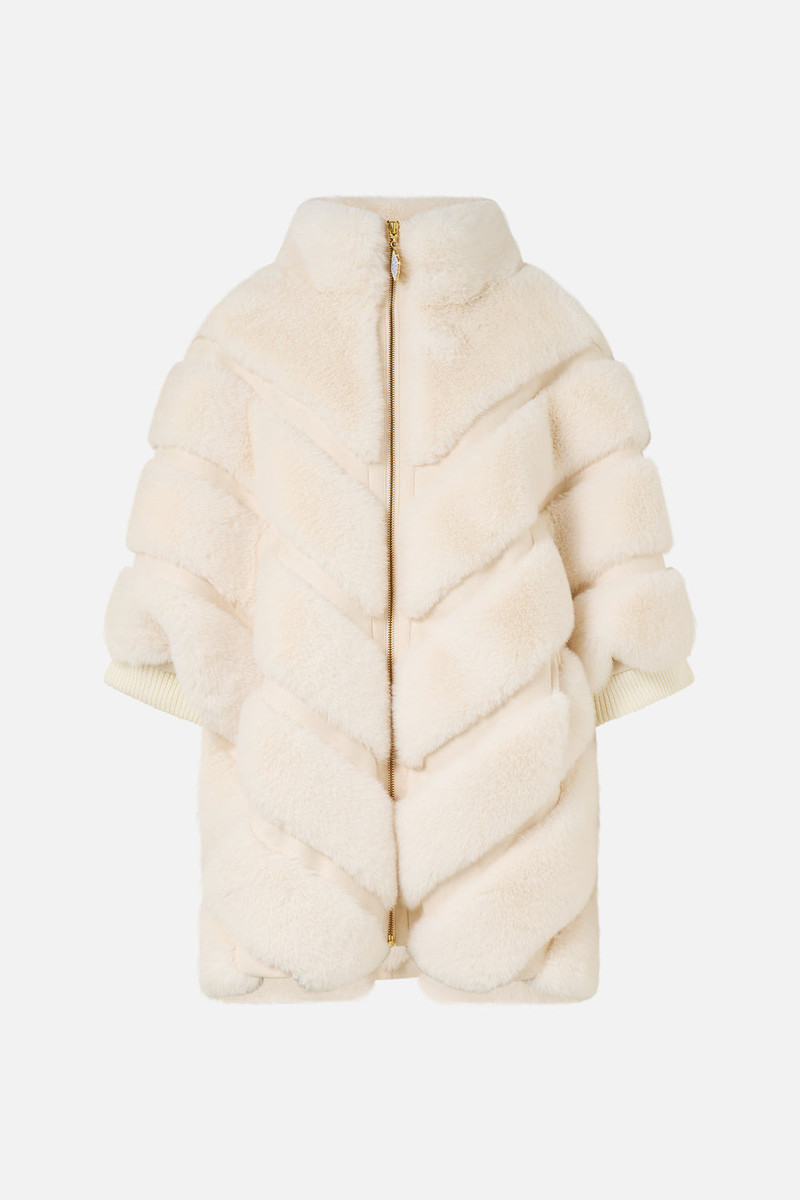 FAUX FUR SHORT SLEEVE SLOUCH JACKET 1