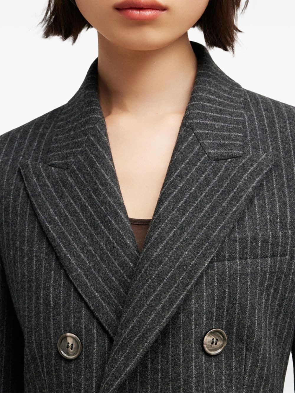 double breasted wool coat - 6