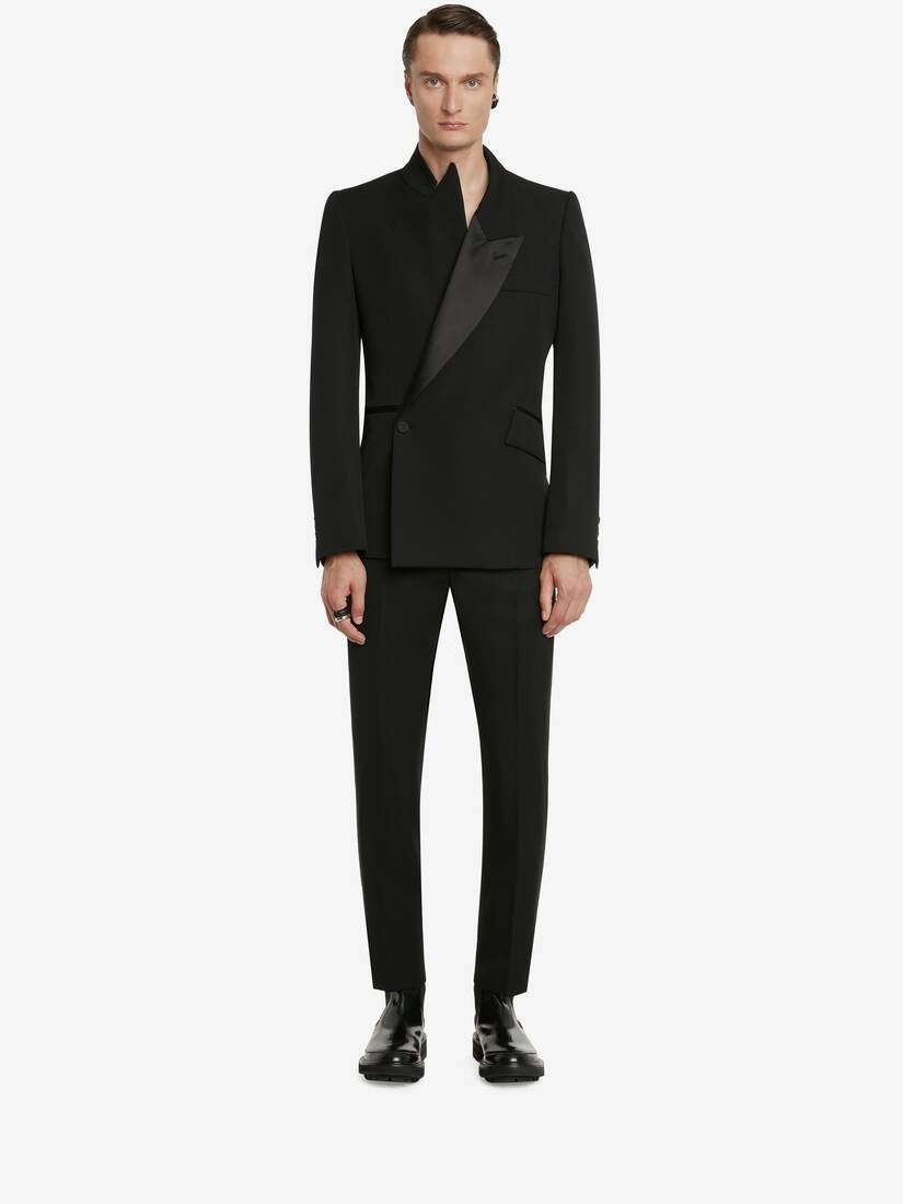 Men's Asymmetric Tuxedo Jacket in Black - 2