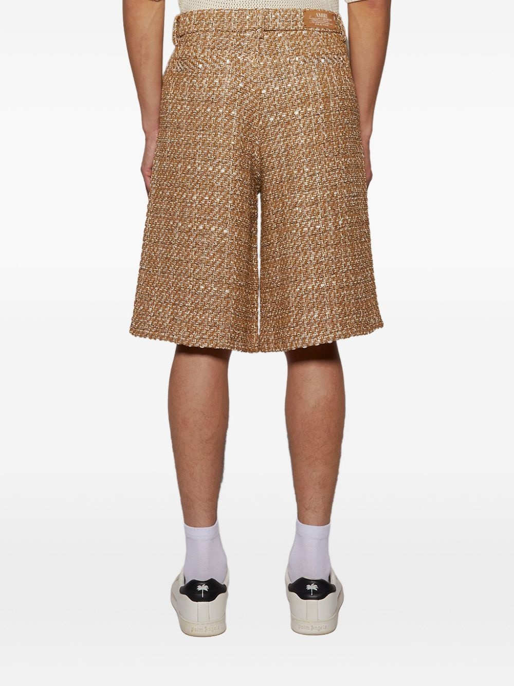 Boucle front-pleat shorts - 5