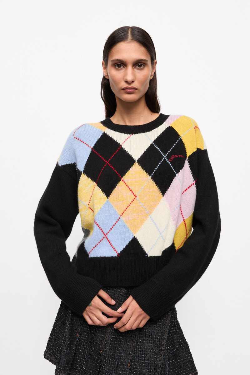 GANNI MULTICOLOR HARLEQUIN SWEATER outlook