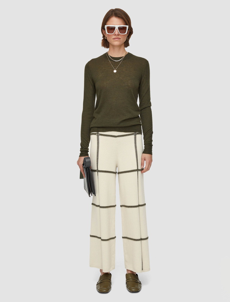 JOSEPH Grid Cotton Silk Culottes outlook