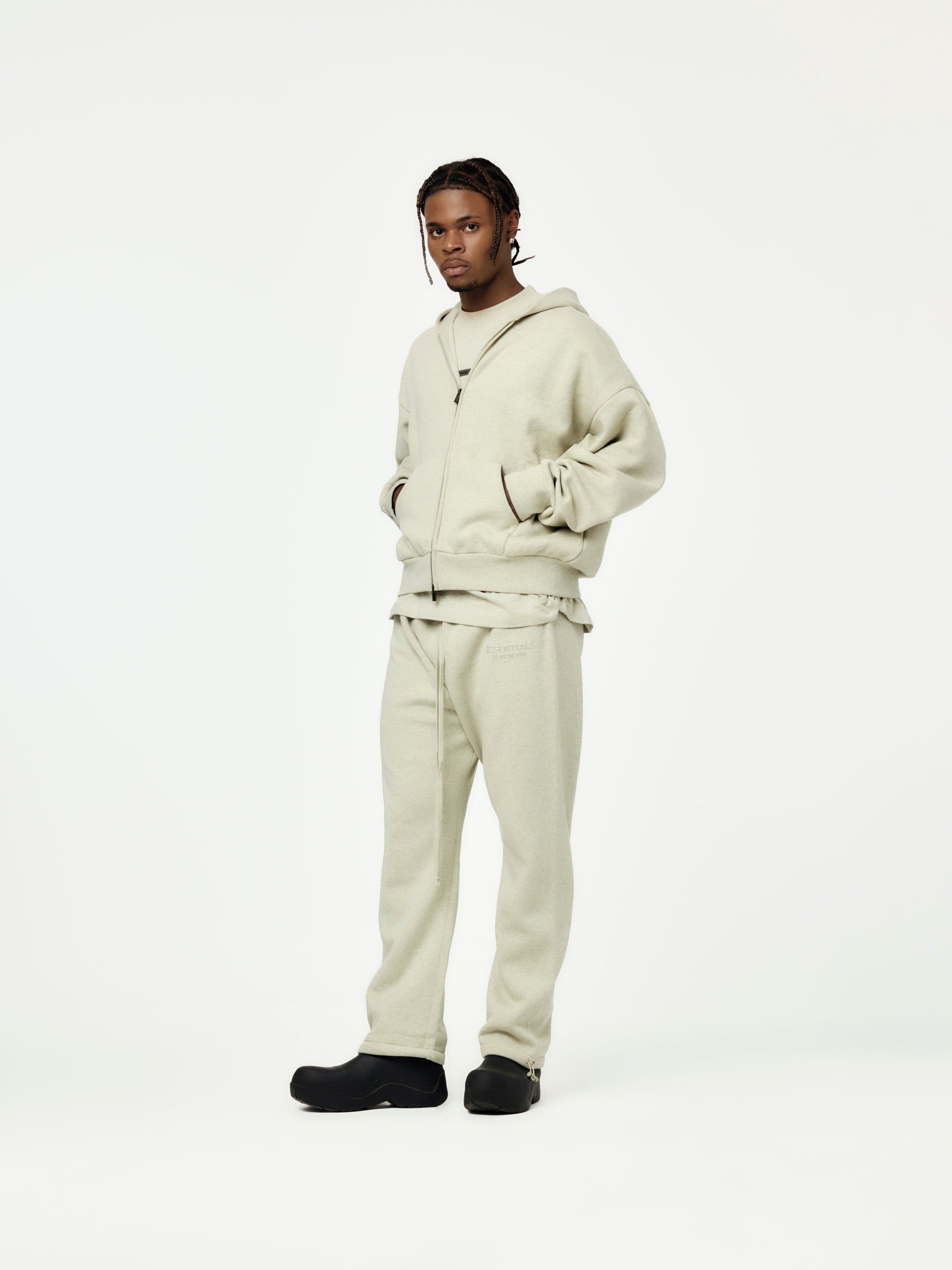 RELAXED FLEECE SWEATPANT (HEATHER STONE) - 5