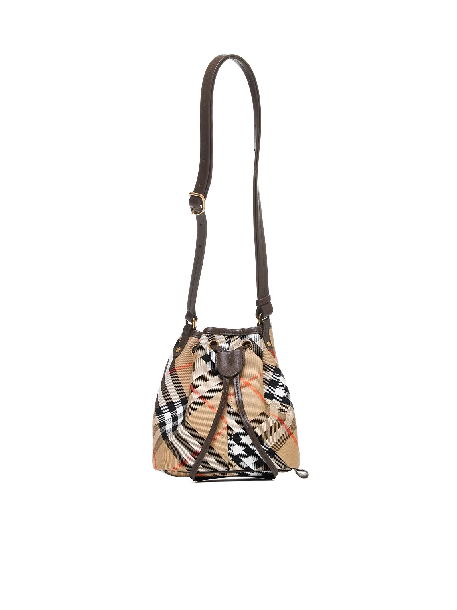 Check canvas mini bucket bag - 1