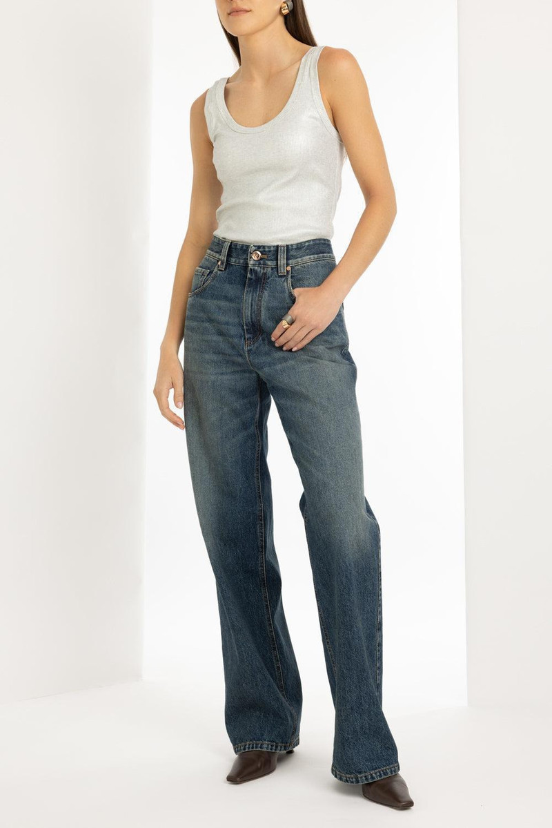 Brunello Cucinelli Foiled Ribbed Tank outlook