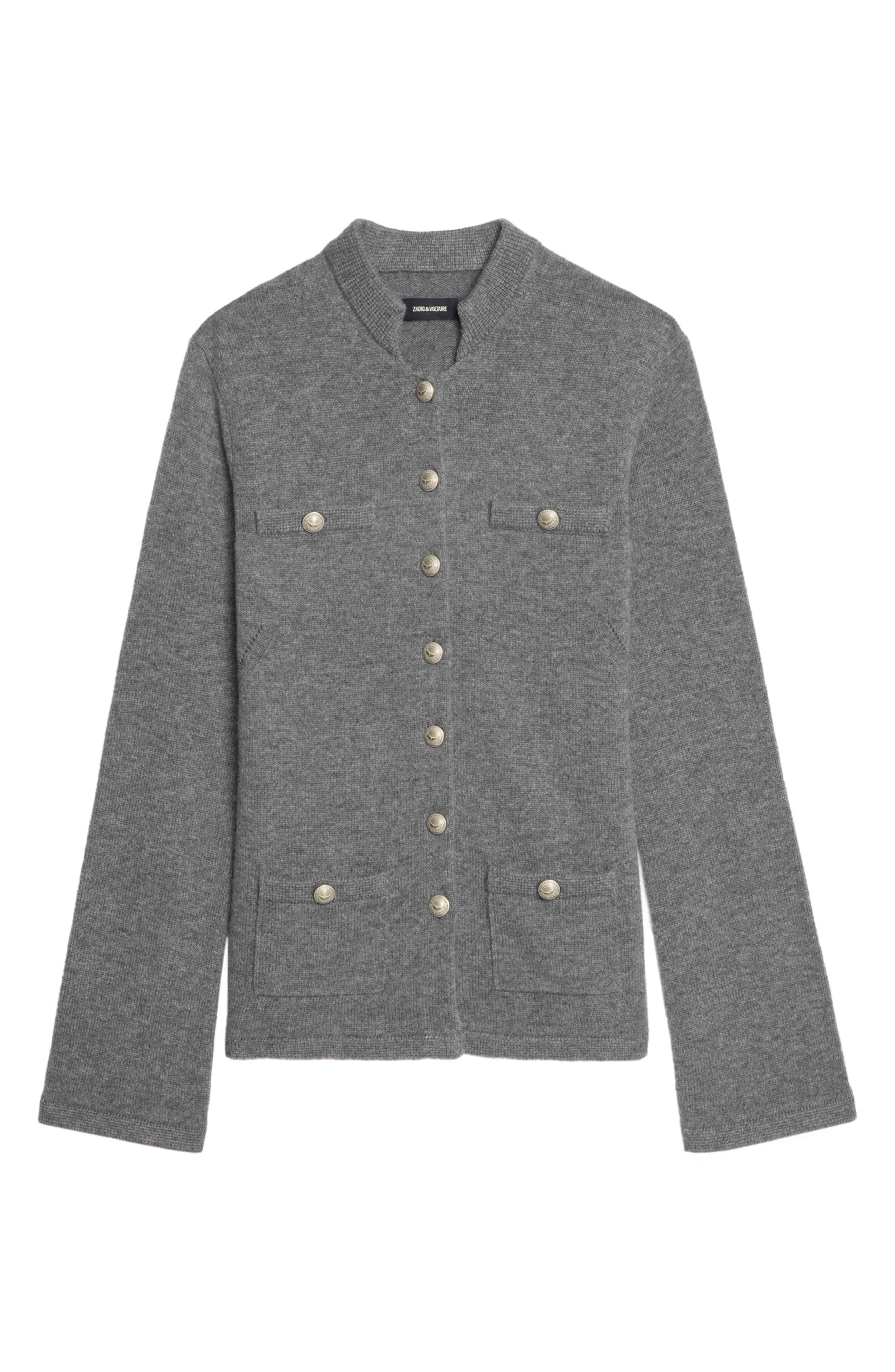 Zadig & Voltaire Lucy Wool & Cashmere Cardigan in Anthracite at Nordstrom - 5
