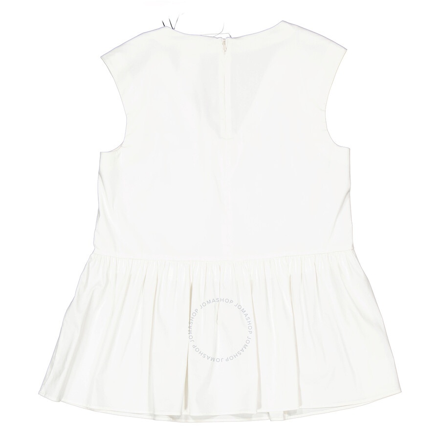 Max Mara Weekend Ladies Nebbie White Peplum Blouse - 6