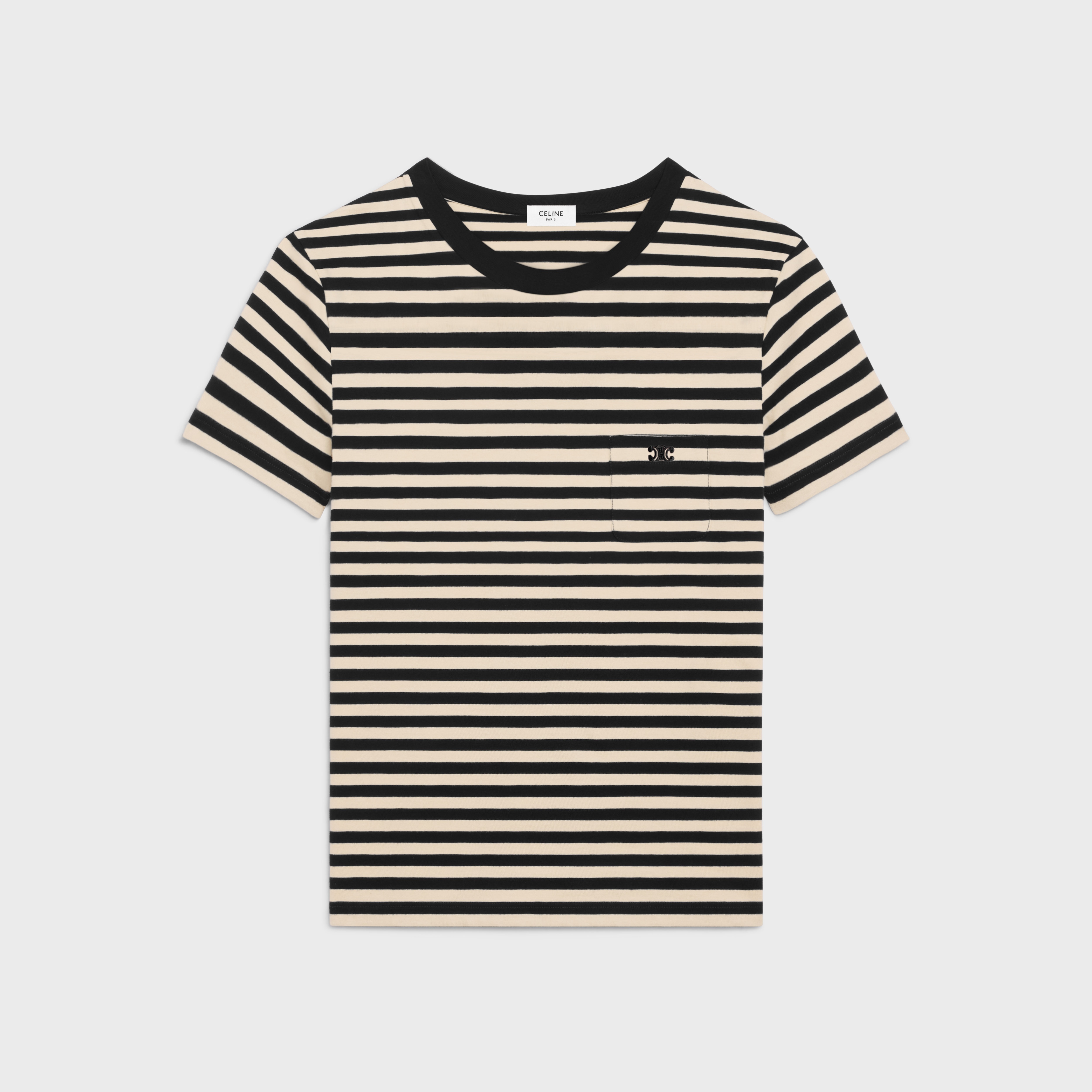 triomphe regular t-shirt in striped jersey - 1