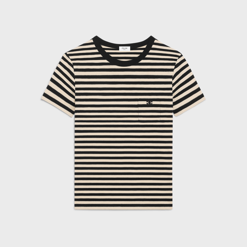 triomphe regular t-shirt in striped jersey 1