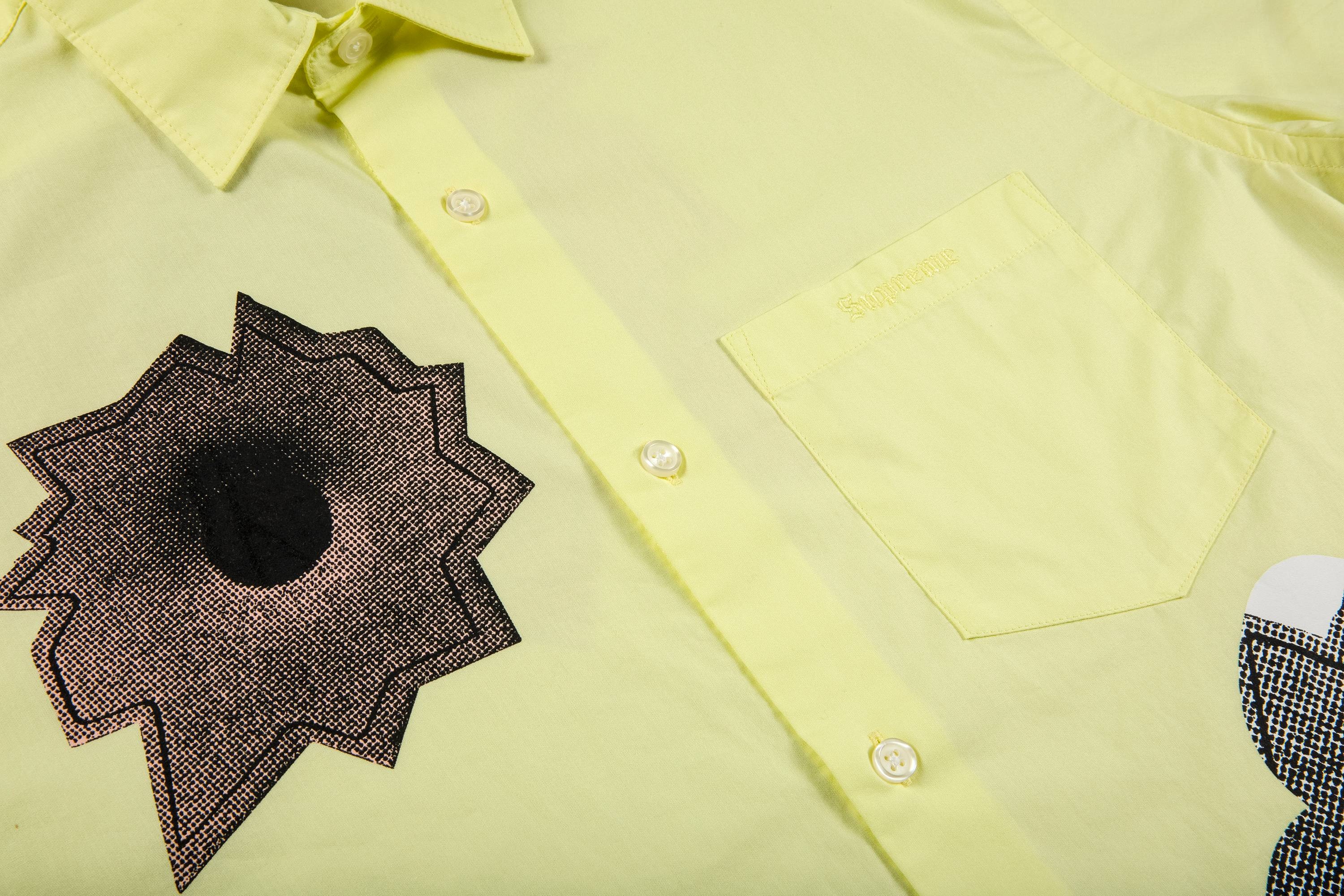Supreme x Nate Lowman Short-Sleeve Shirt 'Pale Yellow' - 3