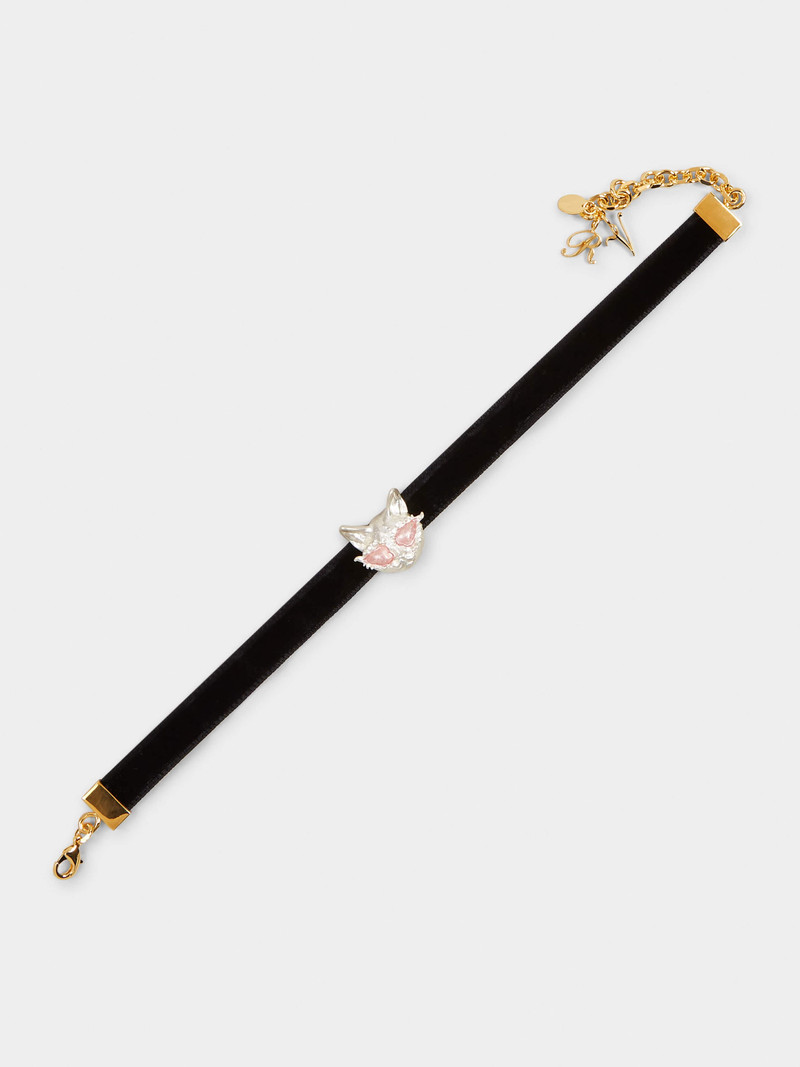 Roger Vivier Psychedelicat Choker in Velvet outlook