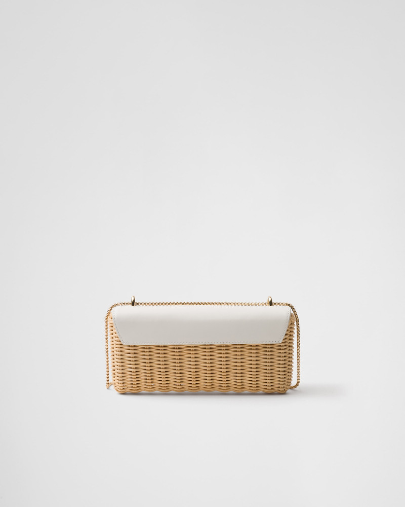 Wicker and leather mini bag 3