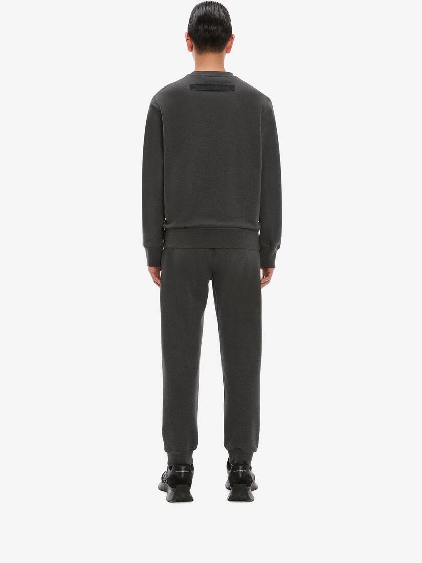 Selvedge Logo Tape Detail Joggers in Charcoal - 4