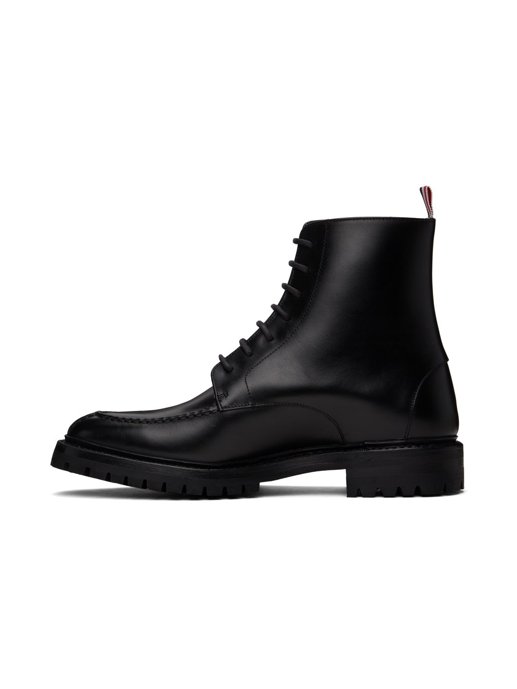 Black Commando Sole Apron Stitch Boots - 3