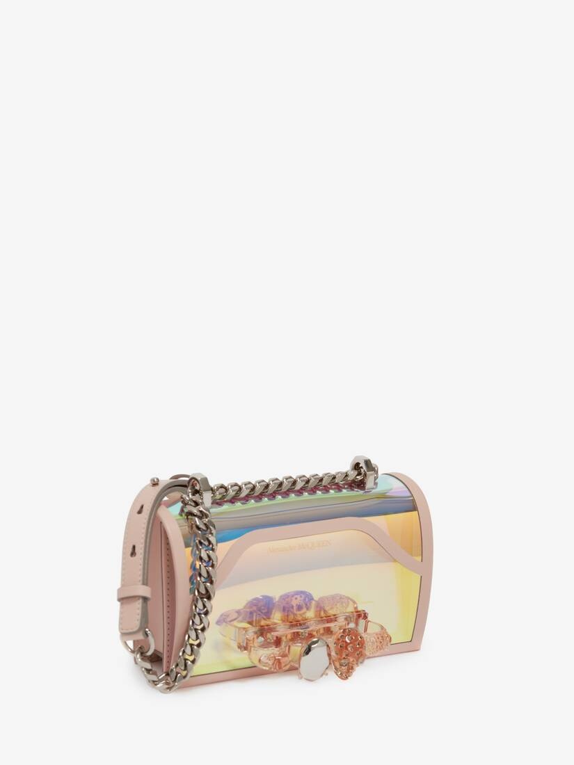 Mini Jewelled Satchel in Silver - 2