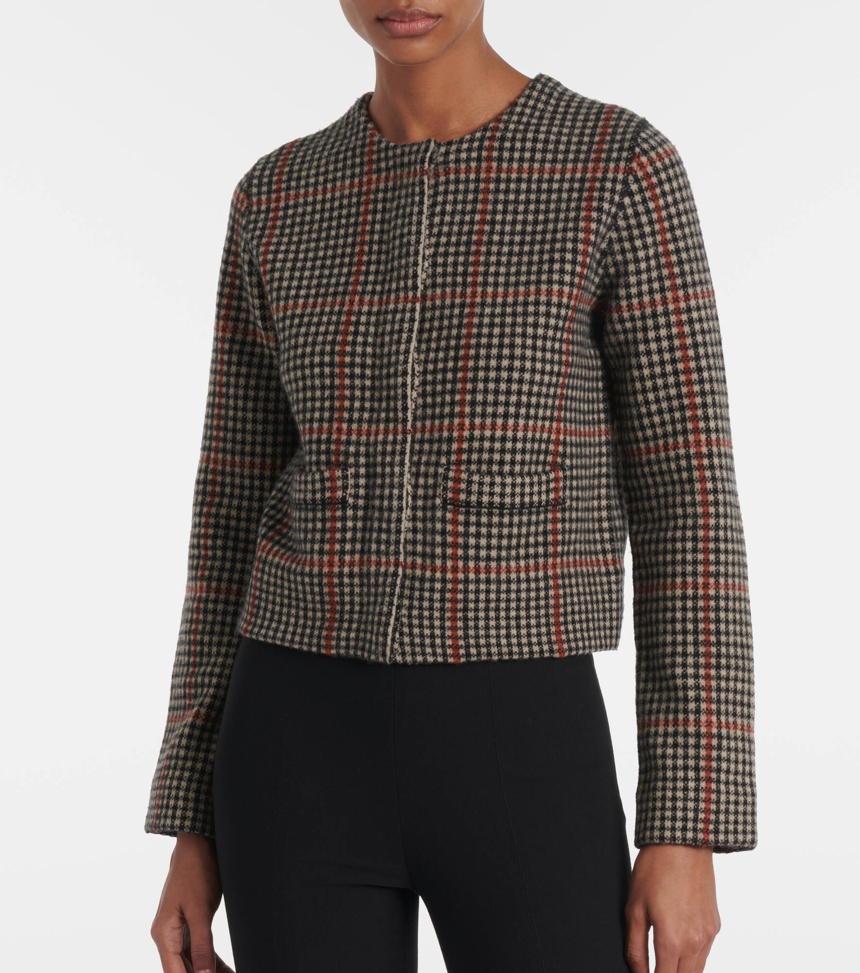 Checked wool cardigan - 6