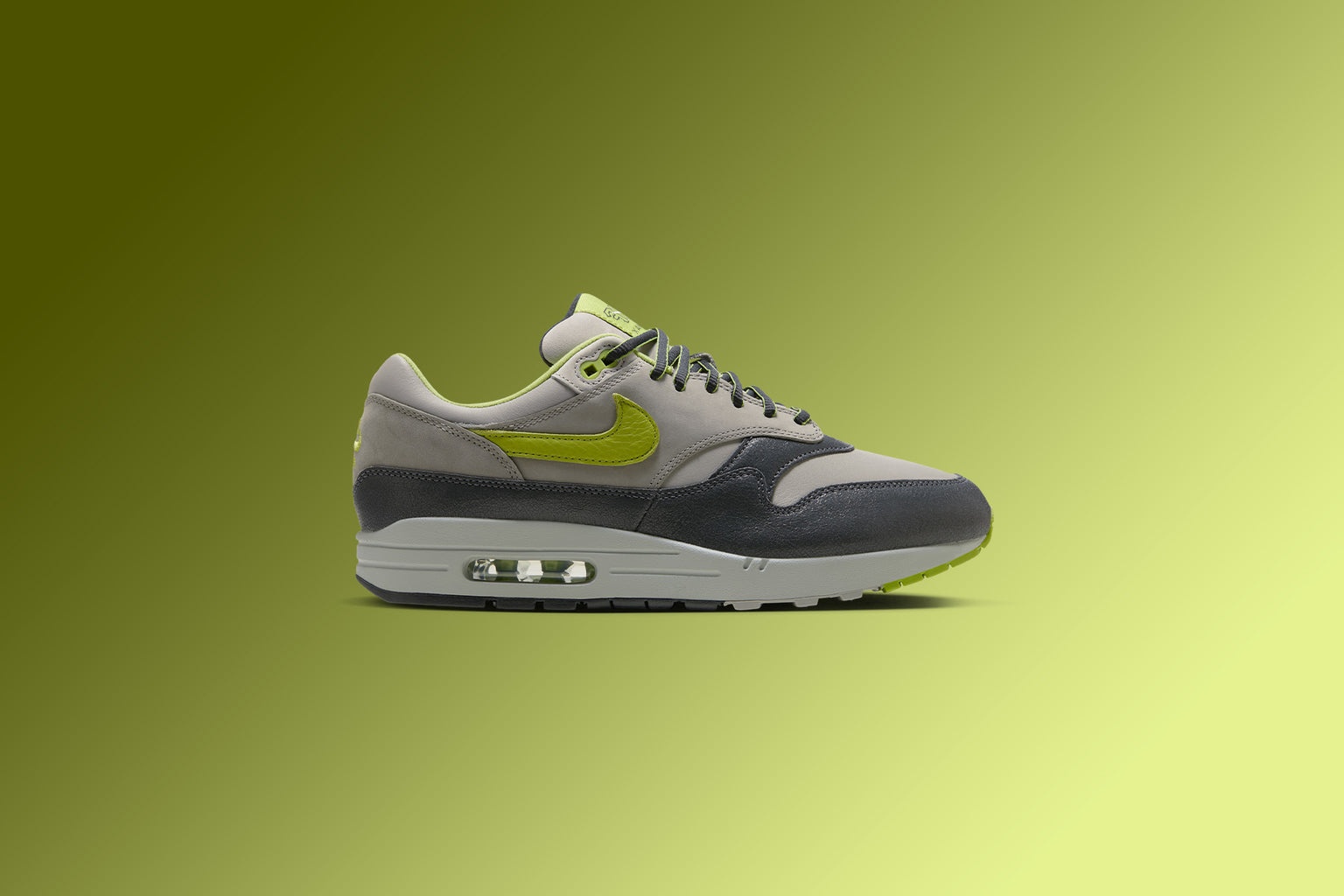 NIKE X HUF AIR MAX 1 'PEAR GREEN' - ANTHRACITE/PEAR/MEDIUM GREY/FLAT PEWTER - 2