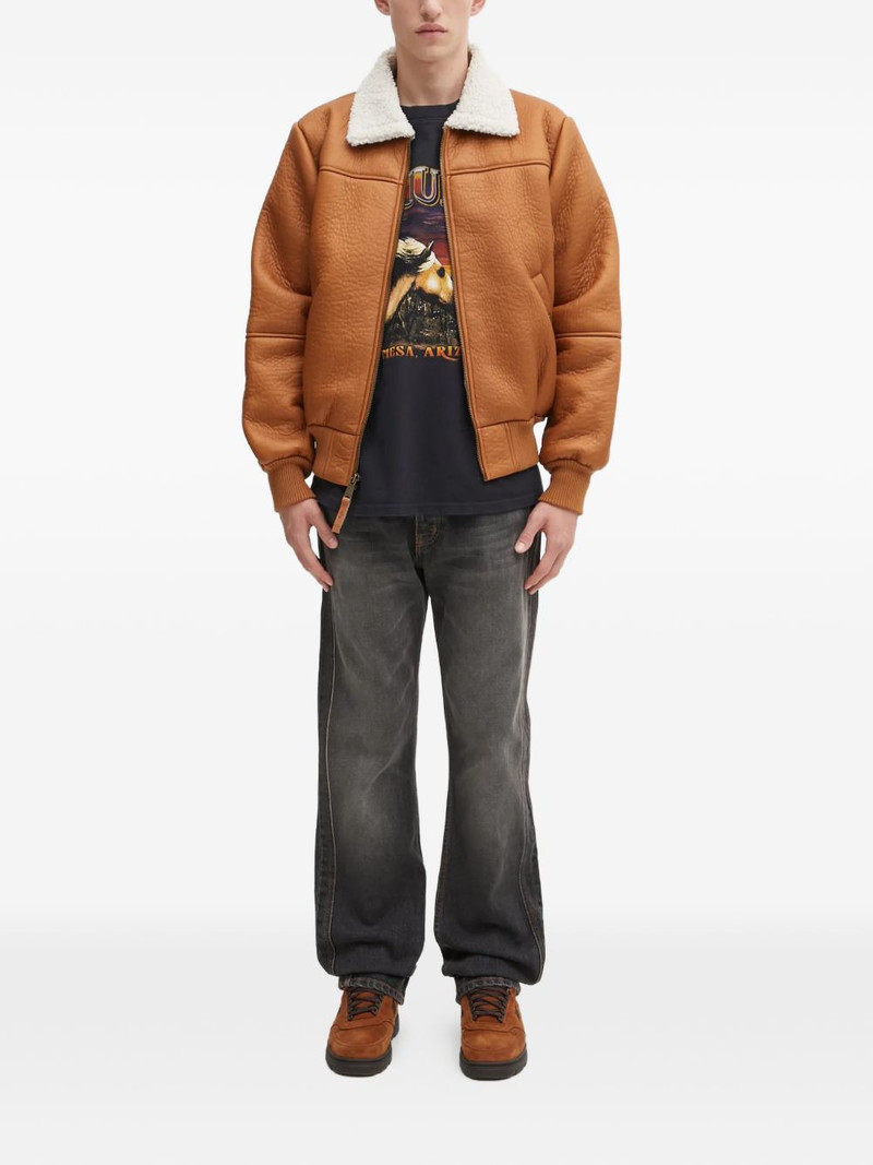 ALPHA INDUSTRIES full-zip shearling-collar jacket outlook
