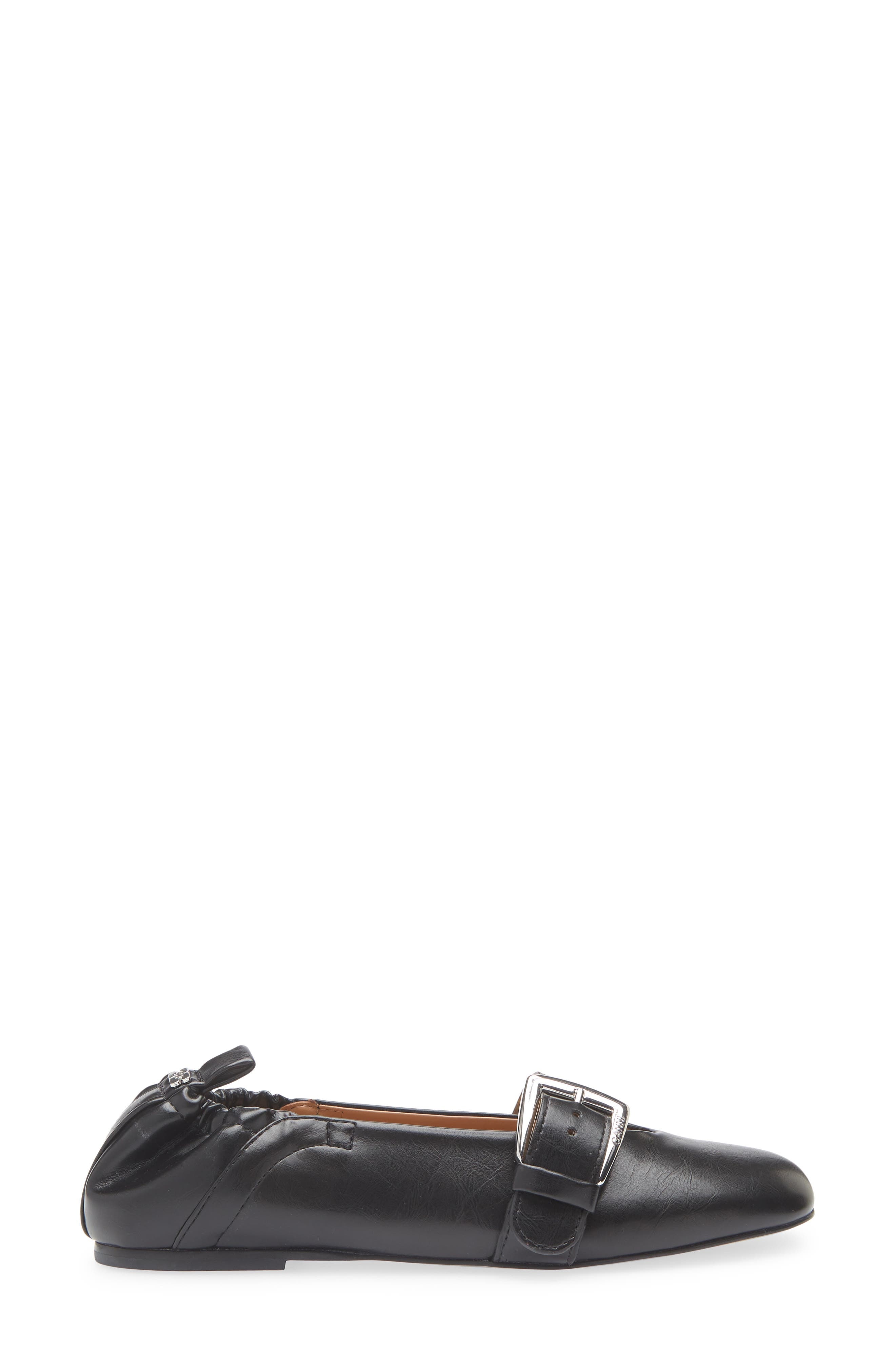 Ganni Mary Jane Ballet Flat in Black at Nordstrom - 3