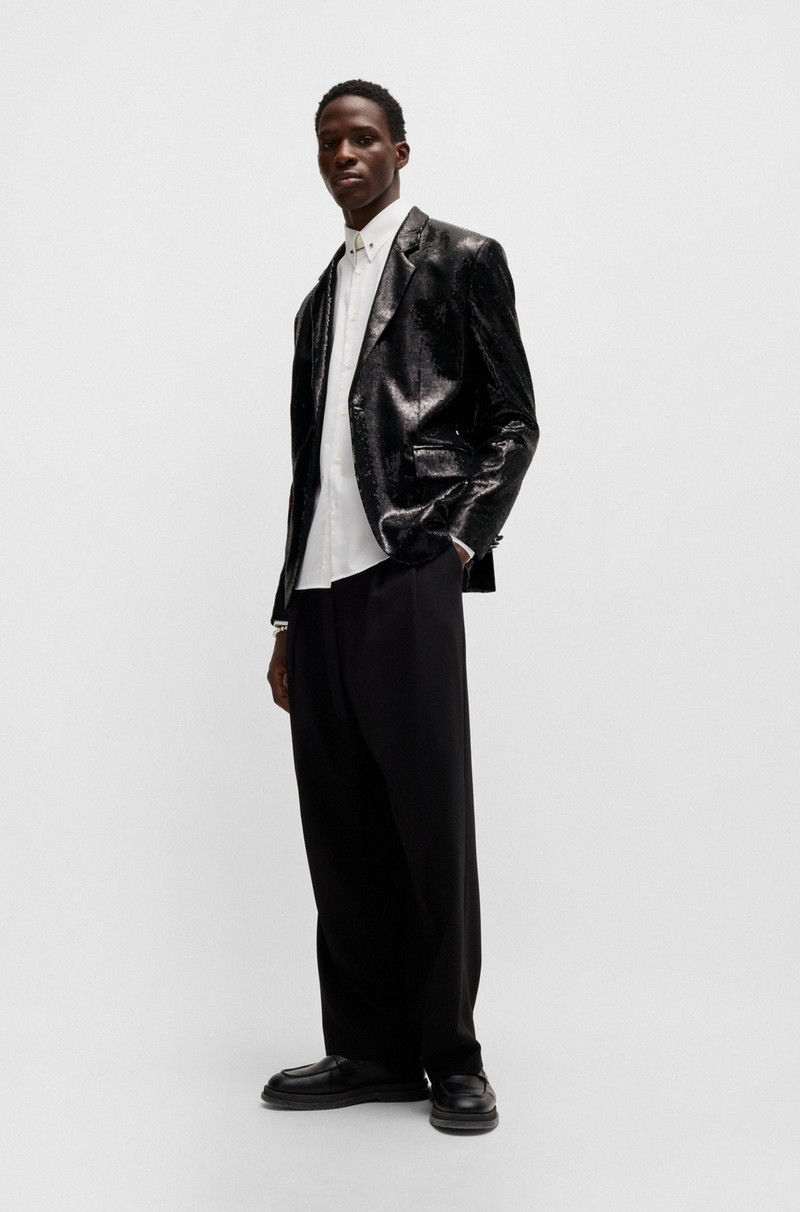HUGO MODERN-FIT JACKET IN SEQUINNED STRETCH FABRIC outlook