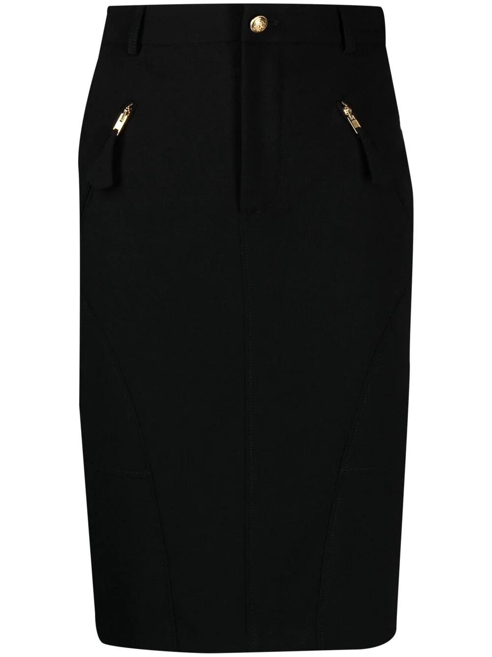 zip-detail midi skirt - 1